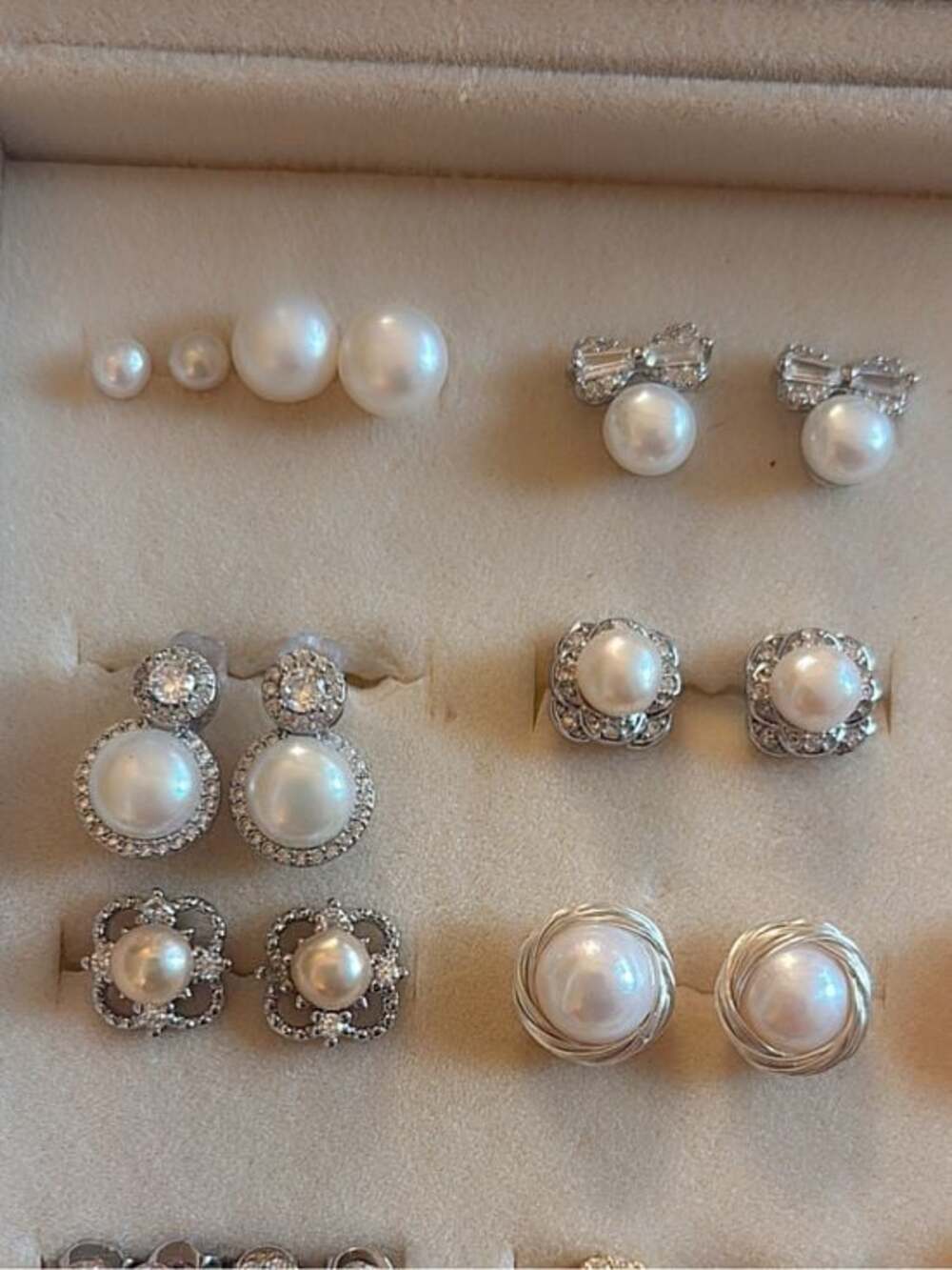 Pick 1 Pearl and Silver Stud Earrings - Classic White Pearl Collection
